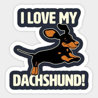 I Love My Dachshund Dog Sticker